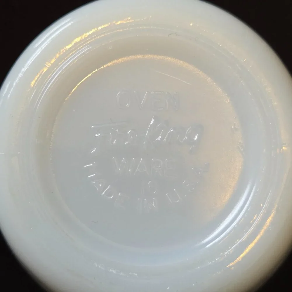Fire King Primrose Floral Creamer & Sugar Bowl Set Milk Glass Anchor Hocking VTG